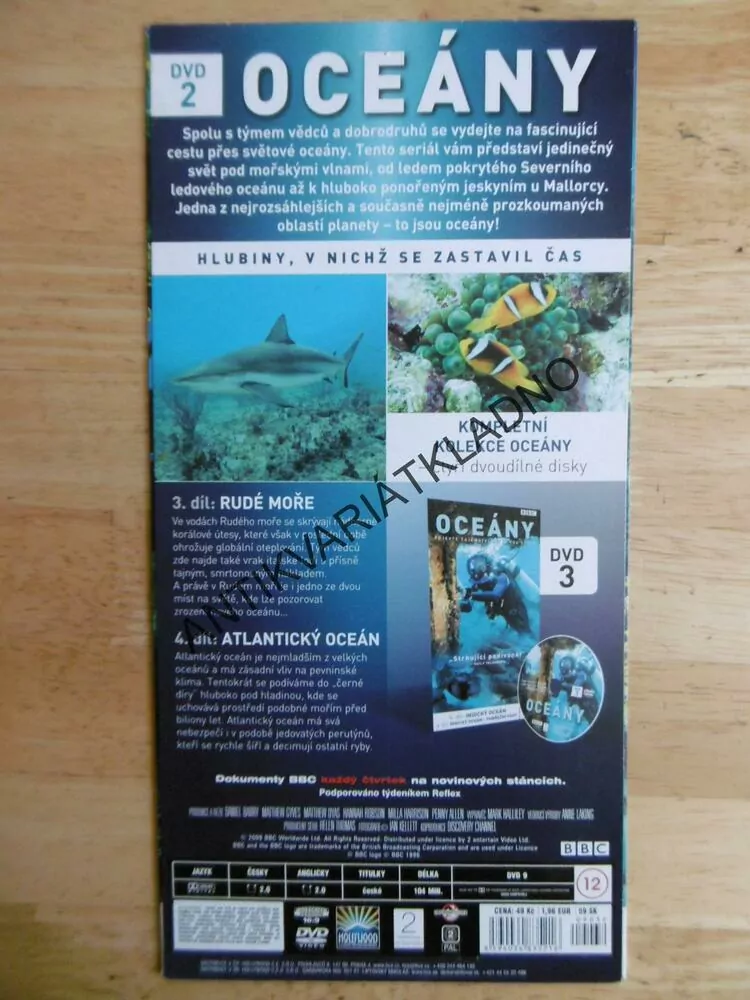 OCEÁNY, RUDÉ MOŘE, ATLANTICKÝ OCEÁN, DVD FILM DOKUMENT