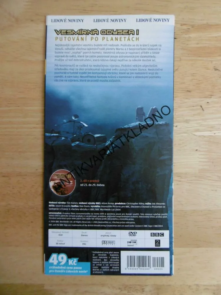 VESMÍRNÁ ODYSEA 1., DVD FILM DOKUMENT
