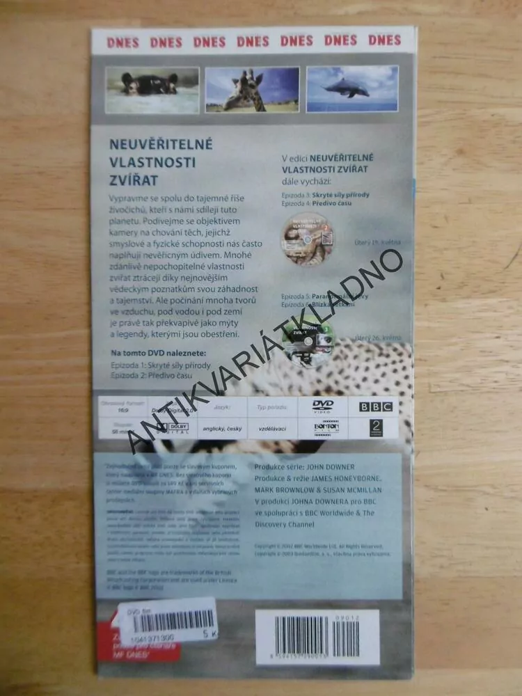 NEUVĚŘITELNÉ VLASTNOSTI ZVÍŘAT, 1., BBC, DVD FILM DOKUMENT
