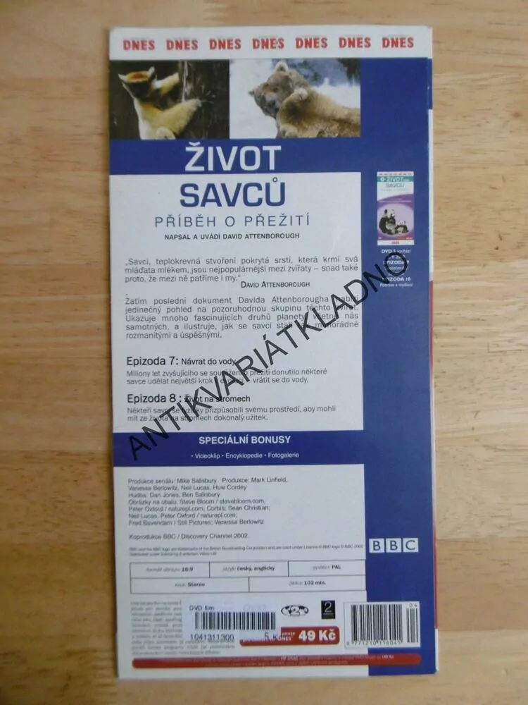 ŽIVOT SAVCŮ, PŘÍBĚH O PŘEŽITÍ 4., BBC, DVD FILM DOKUMENT