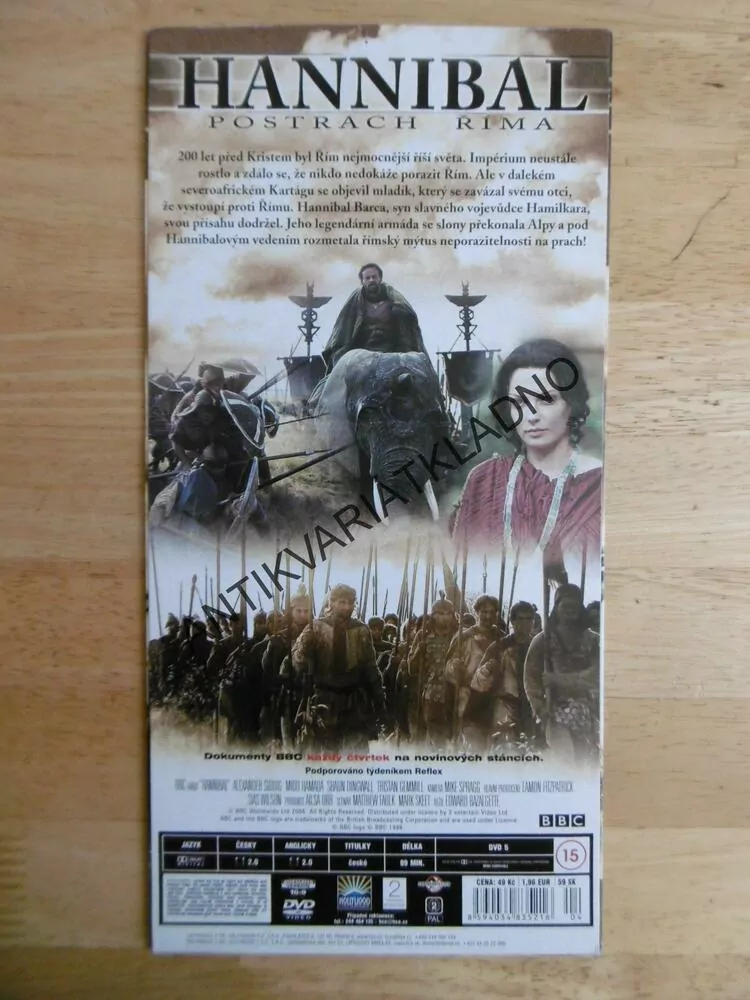 HANNIBAL, POSTRACH ŘÍMA, BBC, DVD FILM DOKUMENT