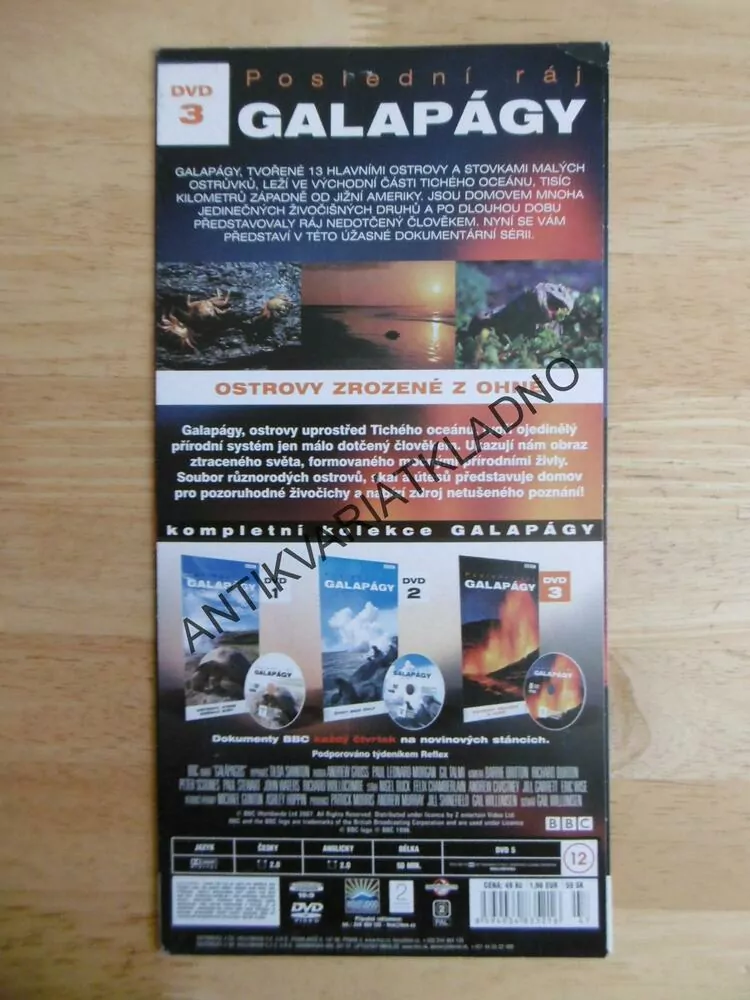 POSLEDNÍ RÁJ, GALAPÁGY, 3., BBC, DVD FILM DOKUMENT