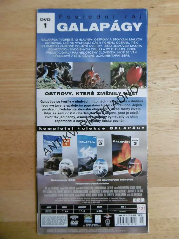 POSLEDNÍ RÁJ, GALAPÁGY, 1., BBC, DVD FILM DOKUMENT
