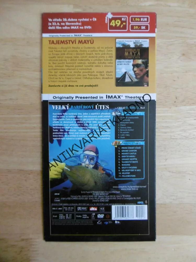 VELKÝ BARIÉROVÝ ÚTES, IMAX, DVD FILM DOKUMENT
