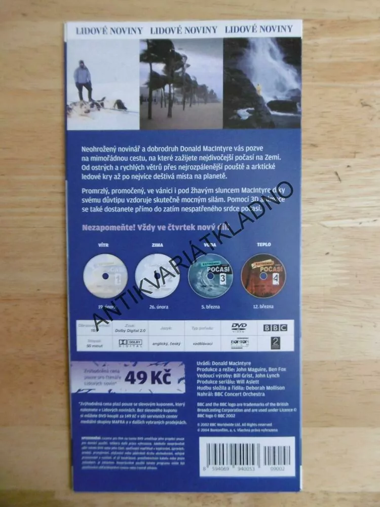 EXTRÉMNÍ ROZMARY POČASÍ,2., BBC, DVD FILM DOKUMENT
