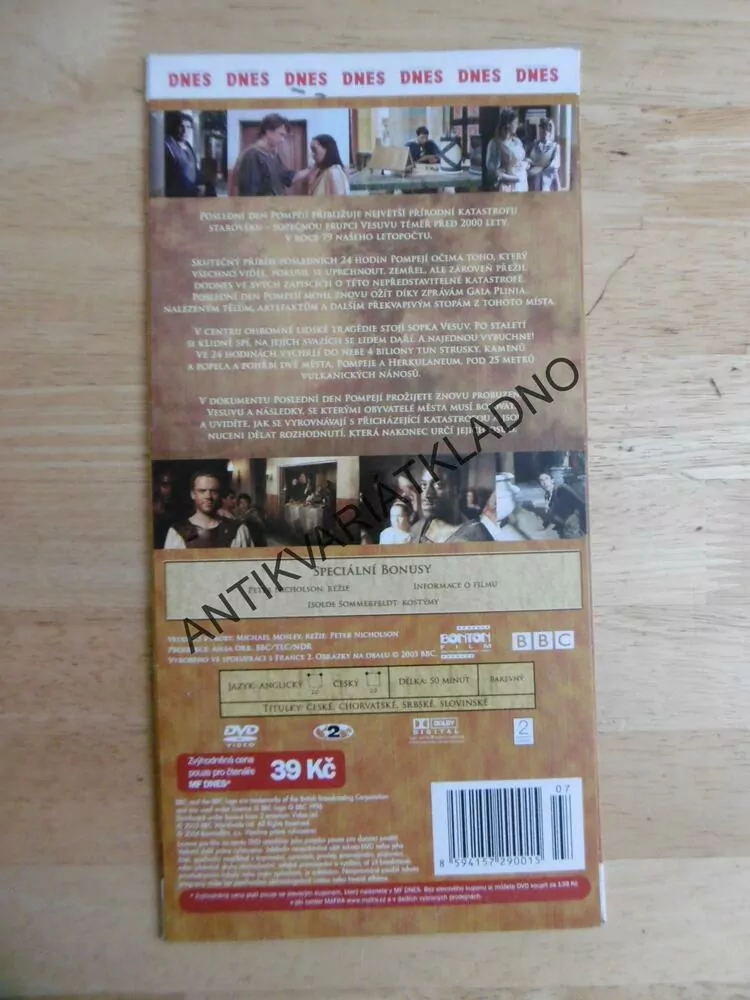 POSLEDNÍ DNY POMPEJÍ, BBC, DVD FILM DOKUMENT