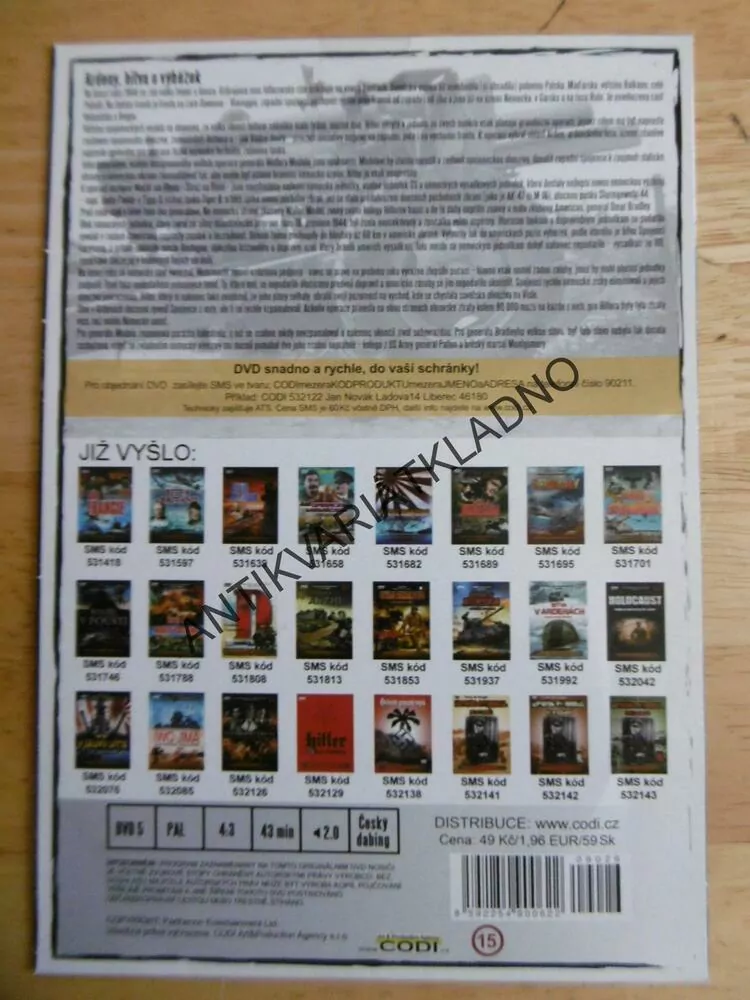 GENERÁLOVÉ VE VÁLCE, BITVA V ARDENÁCH, DVD FILM DOKUMENT