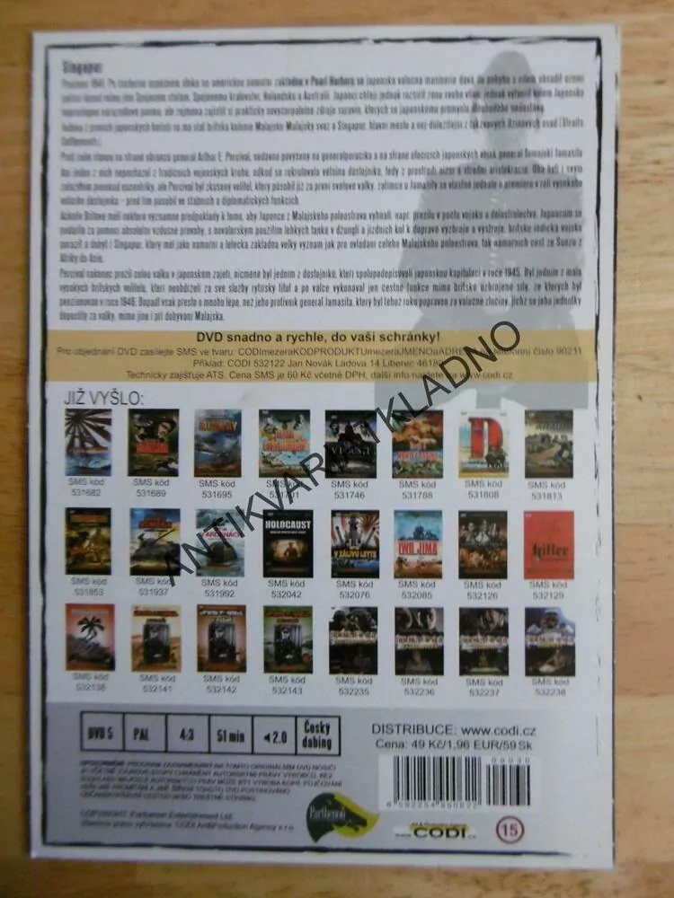 GENERÁLOVÉ VE VÁLCE, SINGAPUR, DVD FILM DOKUMENT