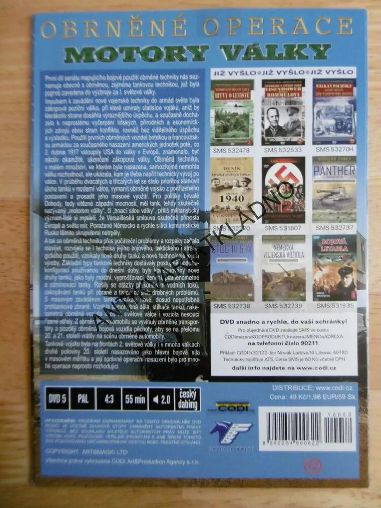 OBRNĚNÉ OPERACE 1.,ÚTOČNÉ, MOTORY VÁLKY, DOKUMENT DVD FILM 2.SVĚT.VÁLKA