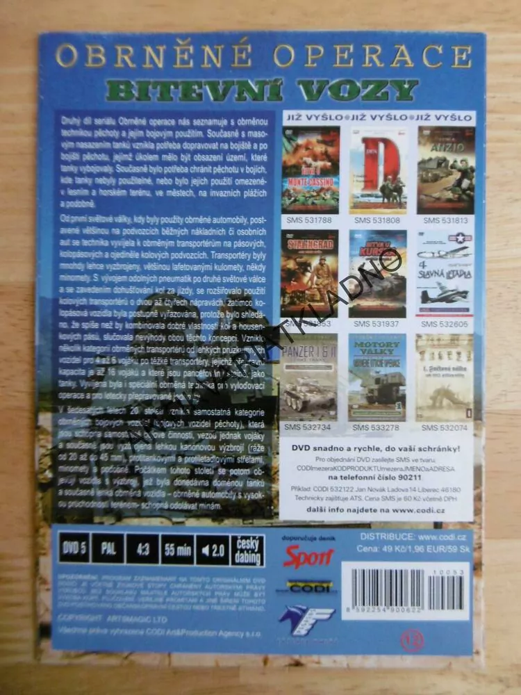 OBRNĚNÉ OPERACE 2.,PĚCHOTA, BITEVNÍ VOZY, DOKUMENT DVD FILM 2.SVĚT.VÁLKA