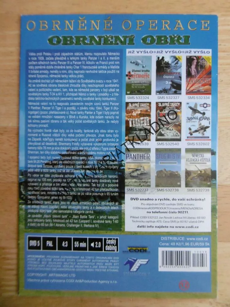 OBRNĚNÉ OPERACE 5., OBRNĚNÍ OBŘI, OPERACE TĚŽKÝCH TANKŮ 5.,  DOKUMENT DVD FILM 2.SVĚT.VÁLKA