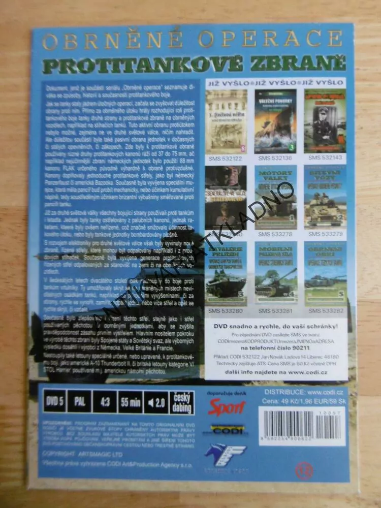 OBRNĚNÉ OPERACE 6., PROTITANKOVÉ ZBRANĚ, NIČITELÉ TANKŮ, DOKUMENT DVD FILM 2.SVĚT.VÁLKA