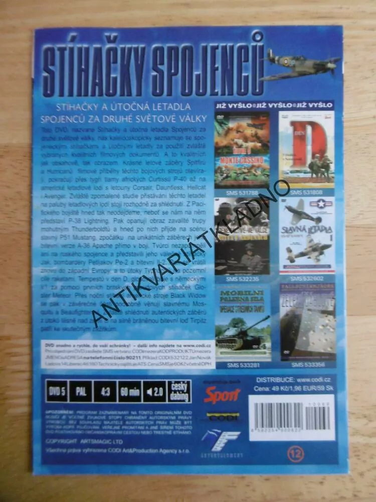 STÍHAČKY SPOJENCŮ, DOKUMENT DVD FILM 2.SVĚT.VÁLKA