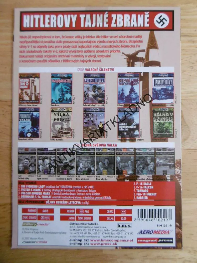 HITLEROVY TAJNÉ ZBRANĚ, VÁLEČNÉ ŠÍLENSTVÍ 1., DOKUMENT DVD FILM 2.SVĚT.VÁLKA
