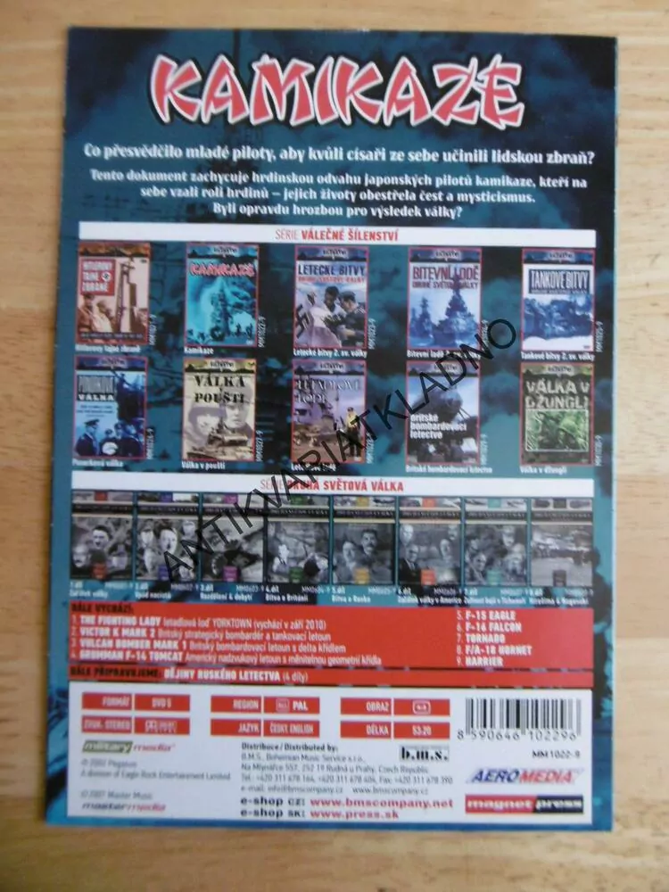 KAMIKAZE, VÁLEČNÉ ŠÍLENSTVÍ 2., DOKUMENT DVD FILM 2.SVĚT.VÁLKA