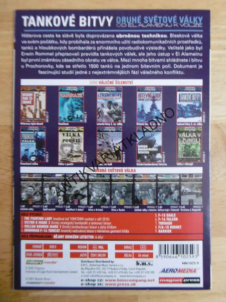 TANKOVÉ BITVY DRUHÉ SVĚTOVÉ VÁLKY, VÁLEČNÉ ŠÍLENSTVÍ 5., DOKUMENT DVD FILM 2.SVĚT.VÁLKA