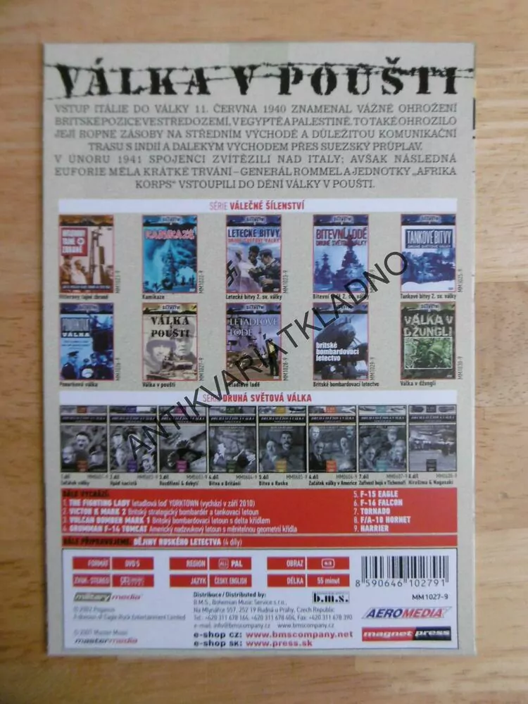 VÁLKA V POUŠTI, VÁLEČNÉ ŠÍLENSTVÍ 7., DOKUMENT DVD FILM 2.SVĚT.VÁLKA