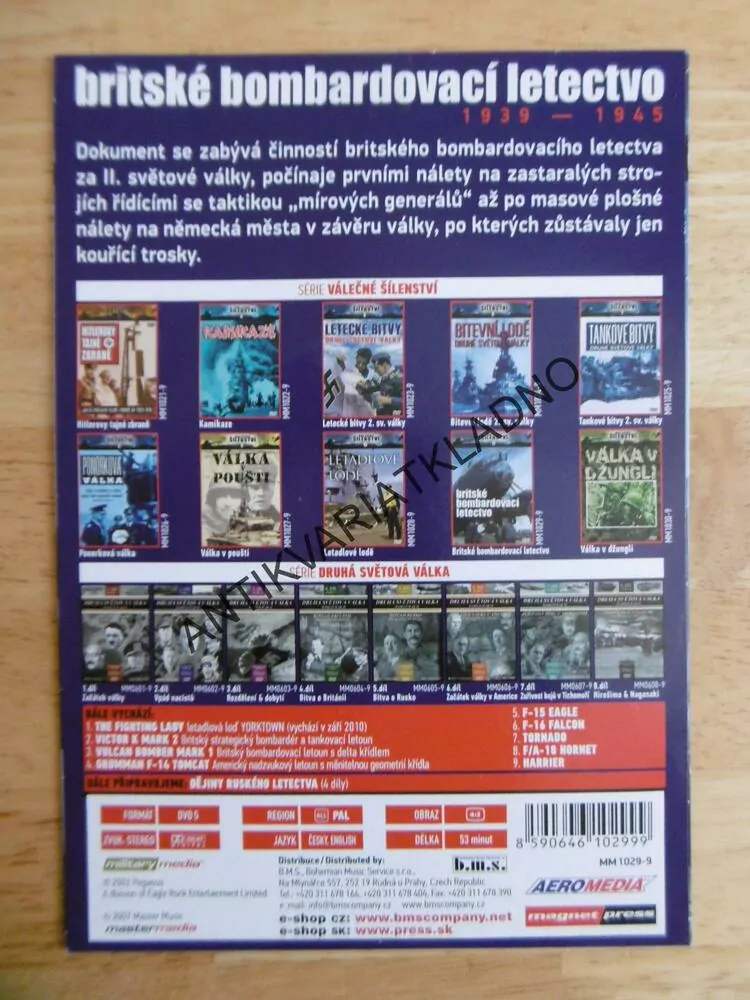 BRITSKÉ BOMBARDOVACÍ LETECTVO, VÁLEČNÉ ŠÍLENSTVÍ 9., DOKUMENT DVD FILM 2.SVĚT.VÁLKA