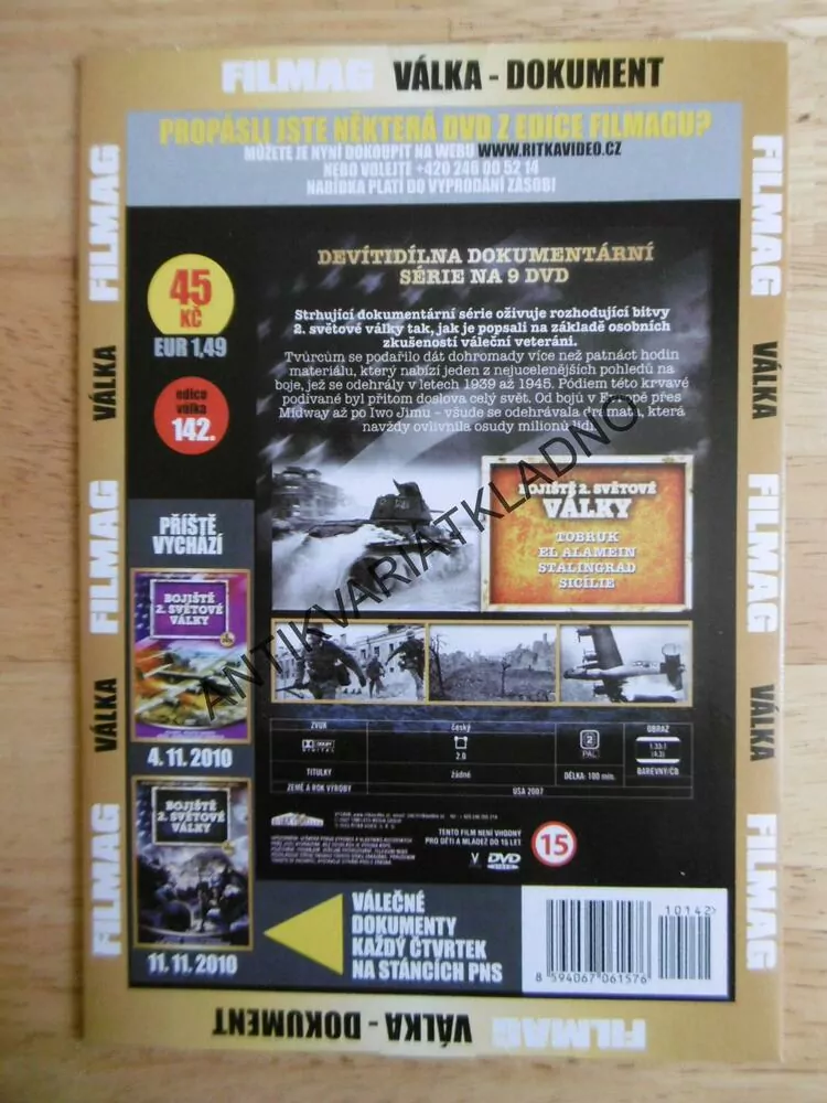 BOJIŠTĚ 2. SVĚTOVÉ VÁLKY 5., DOKUMENT DVD FILM 2.SVĚT.VÁLKA