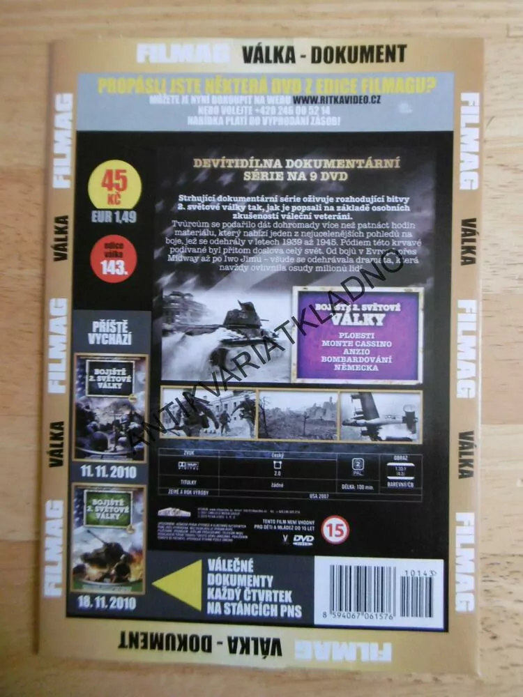 BOJIŠTĚ 2. SVĚTOVÉ VÁLKY 6., DOKUMENT DVD FILM 2.SVĚT.VÁLKA