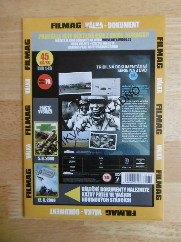 VZDUŠNÉ VÝSADKOVÉ DIVIZE AMERIČANŮ, DOKUMENT DVD FILM 2.SVĚT.VÁLKA