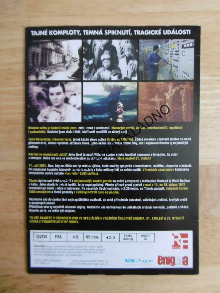 VELKÉ VELIKONOČNÍ KONSPIRACE A DALŠÁ ZÁHADY SVĚTA, ENIGMA,DOKUMENT DVD FILM 