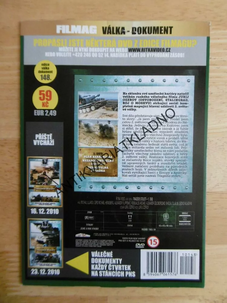 TRAGÉDIE STOLETÍ, 1., JURIJ OZEROV,,DOKUMENT DVD FILM 2.SVĚT.VÁLKA