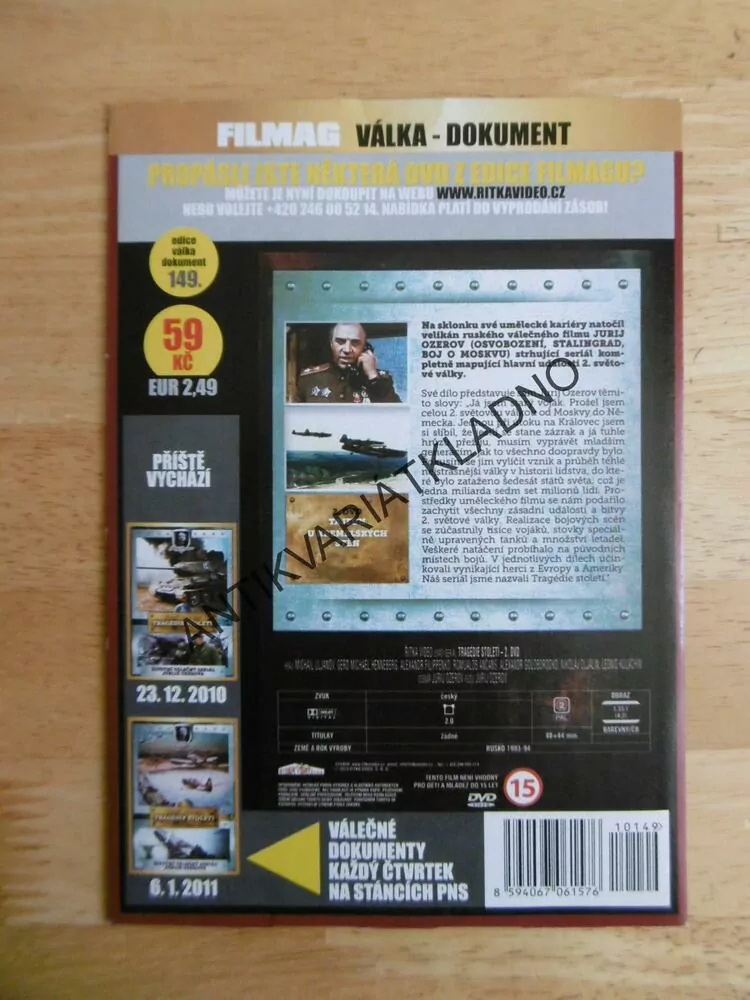 TRAGÉDIE STOLETÍ, 2., JURIJ OZEROV,,DOKUMENT DVD FILM 2.SVĚT.VÁLKA