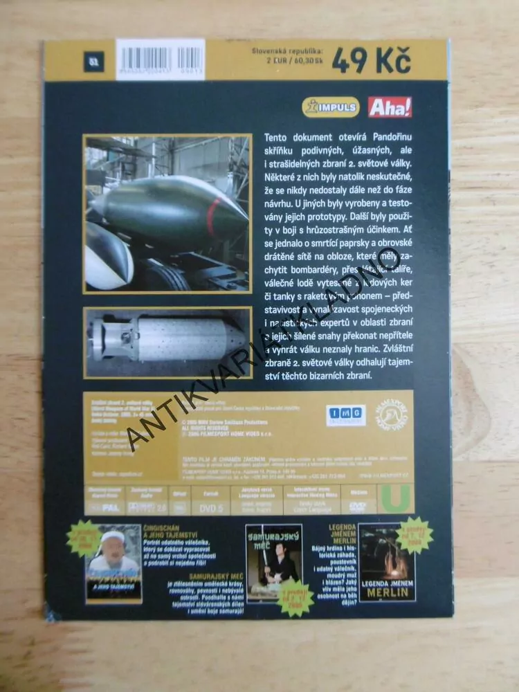 ZVLÁŠTNÍ ZBRANĚ 2.SVĚTOVÉ VÁLKY, DOKUMENT DVD FILM 2.SVĚT.VÁLKA