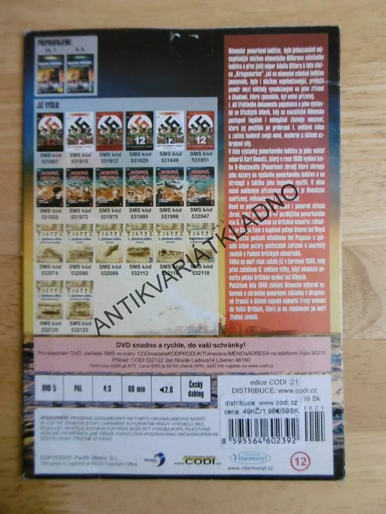 VÁLEČNÉ PONORKY HITLEROVY ŽRALOČÍ SMEČKY, ZROZENÍ, DOKUMENT DVD FILM 2.SVĚT.VÁLKA