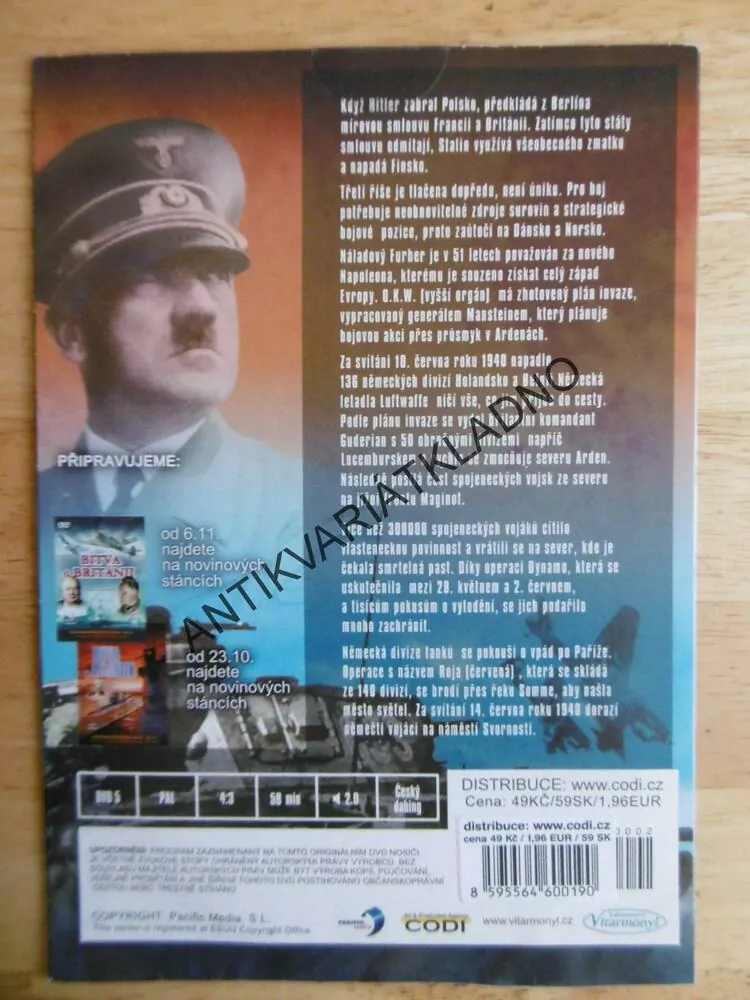 PÁD FRANCIE, 2., HITLER, DOKUMENT DVD FILM 2.SVĚT.VÁLKA