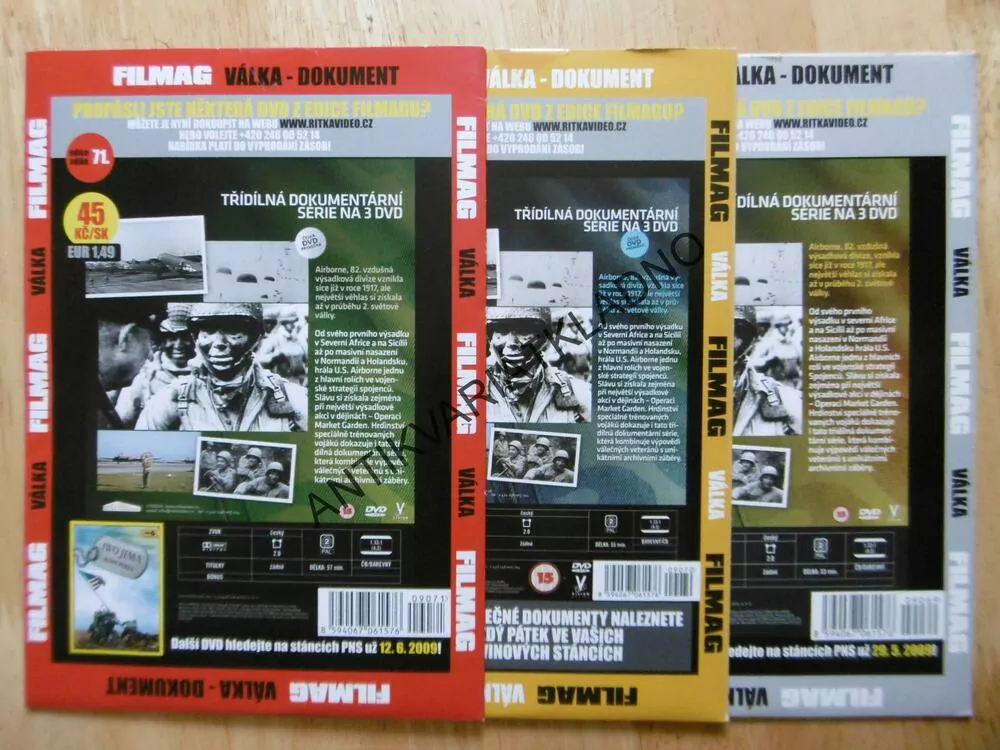 VZDUŠNÉ VÝSADKOVÉ DIVIZE AMERIČANŮ,1-3, DOKUMENT DVD FILM 2.SVĚT.VÁLKA