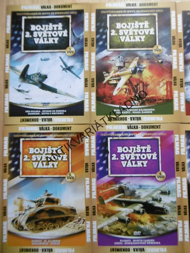 BOJIŠTĚ 2. SVĚTOVÉ VÁLKY 1-9., DOKUMENT DVD FILM 2.SVĚT.VÁLKA