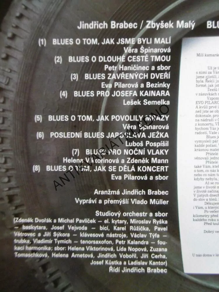 BLUES PRO PARTU U DÁLNICE, JINDŘICH BRABEC, ZBYŠEK MALÝ, ŠPINAROVÁ, PILAROVÁ, SEMELKA, HANIČINEC, MÜLLER