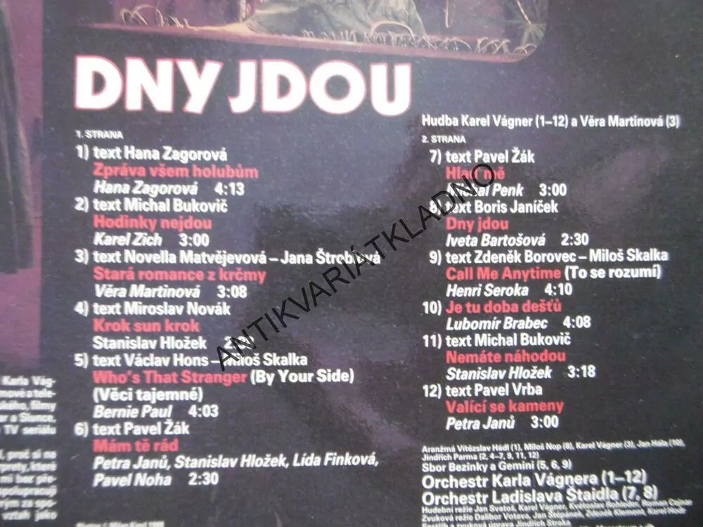 DNY JDOU, KAREL VÁGNER, ZAGOROVÁ, MARTINOVÁ, MICHAL PENK, BARTOŠOVÁ,PETRA JANŮ AJ.