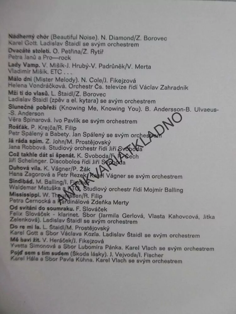 XVII. ALBUM SUPRAPHONU, TANEČNÍ HUDBA, KAREL GOTT, MIŠÍK, VONDRÁČKOVÁ, ŠPINAROVÁ,MATUŠKA, AJ.