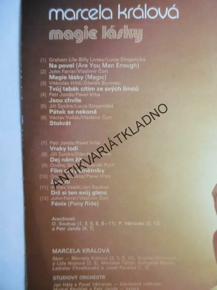 MARCELA KRÁLOVÁ,MAGIE LÁSKY, LP