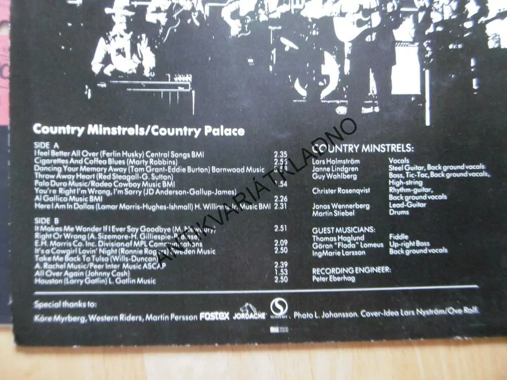 COUNTRY MINSTRELS, COUNTRY PALACE