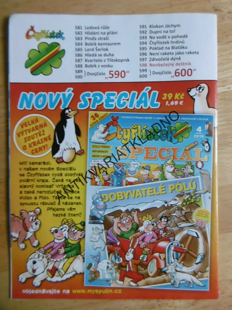 ČTYŘLÍSTEK 598 - NEOBYČEJNÝ DEŠTNÍK