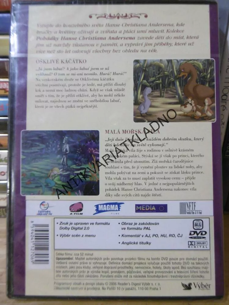 OŠKLIVÉ KÁČÁTKO, POHÁDKY HANSE CHRISTIANA ANDERSENA, DVD FILM