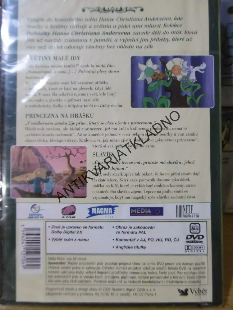 KVĚTINY MALÉ IDY, POHÁDKY HANSE CHRISTIANA ANDERSENA, DVD FILM