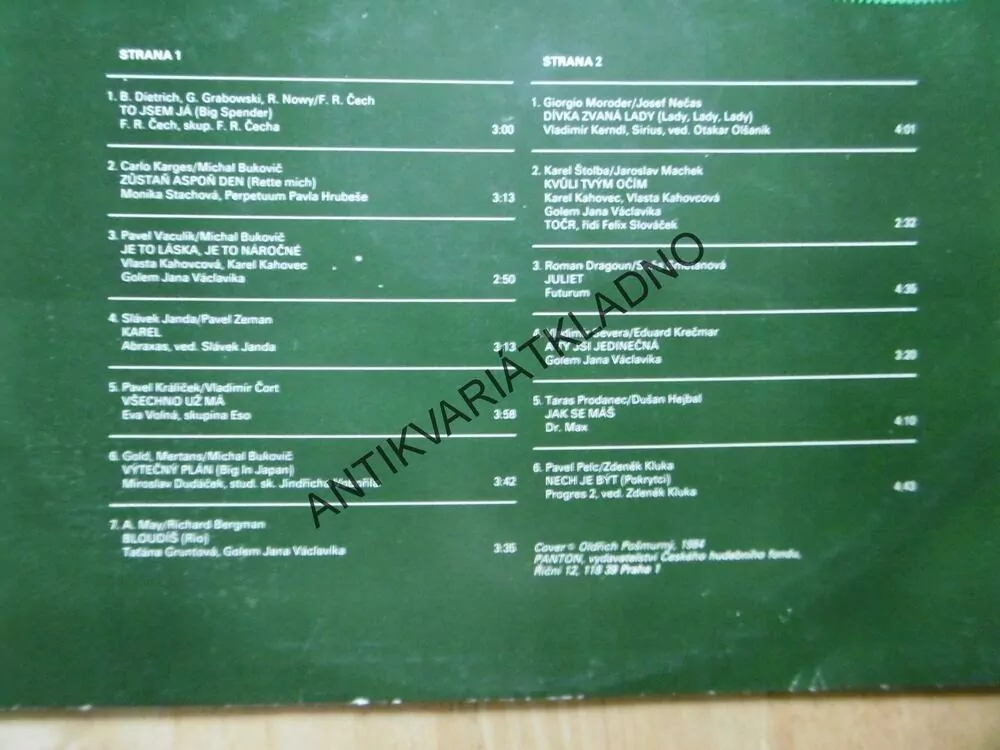 PANTON GONG 11., F.R. ČECH, ABRAXAS, PROGRES 2, KAHOVCOVÁ AJ.
