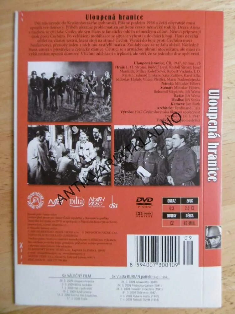 ULOUPENÁ HRANICE, DVD FILM 
