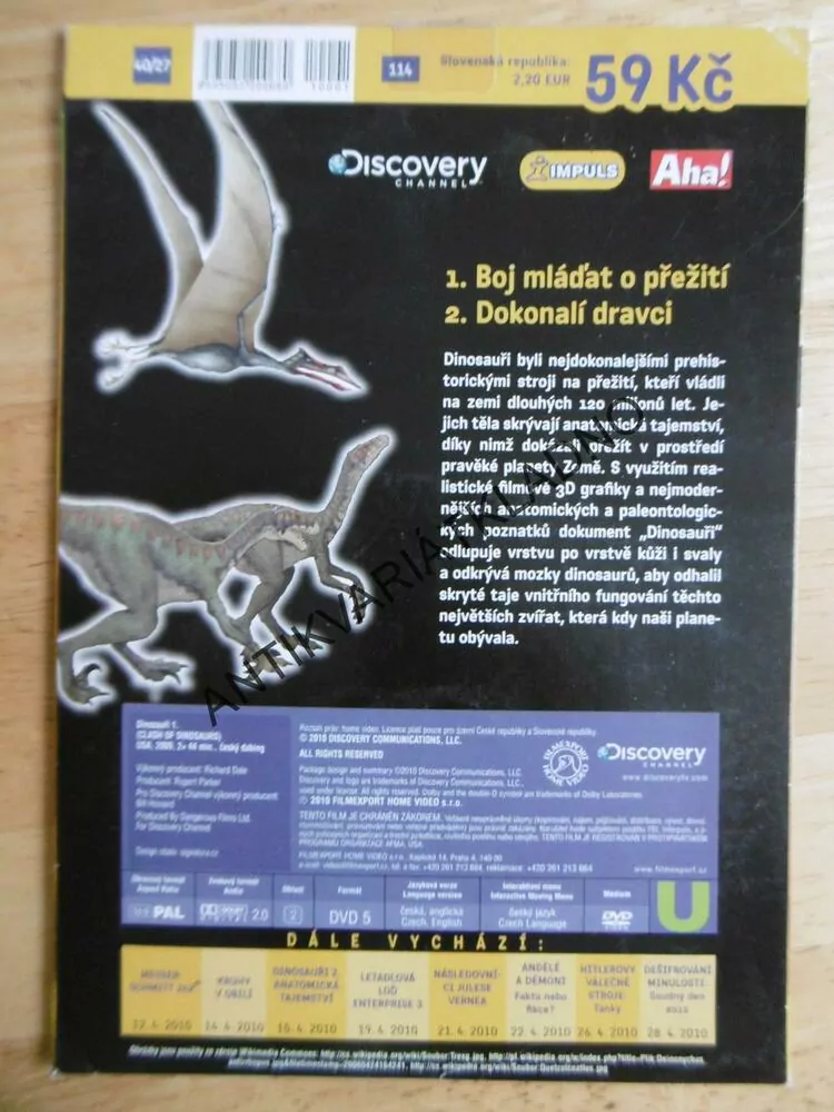 DINOSAUŘI 1., ANATOMICKÁ TAJEMSTVÍ, DVD FILM DOKUMENT