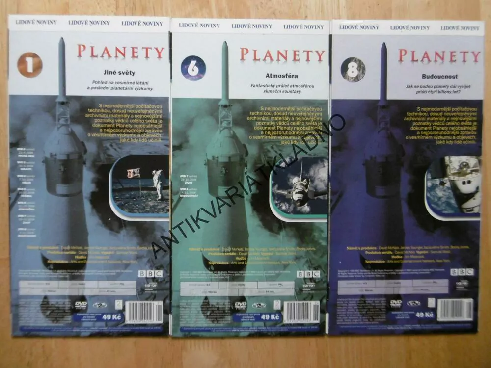 PLANETY 1.,6.,8.,, DVD FILM 