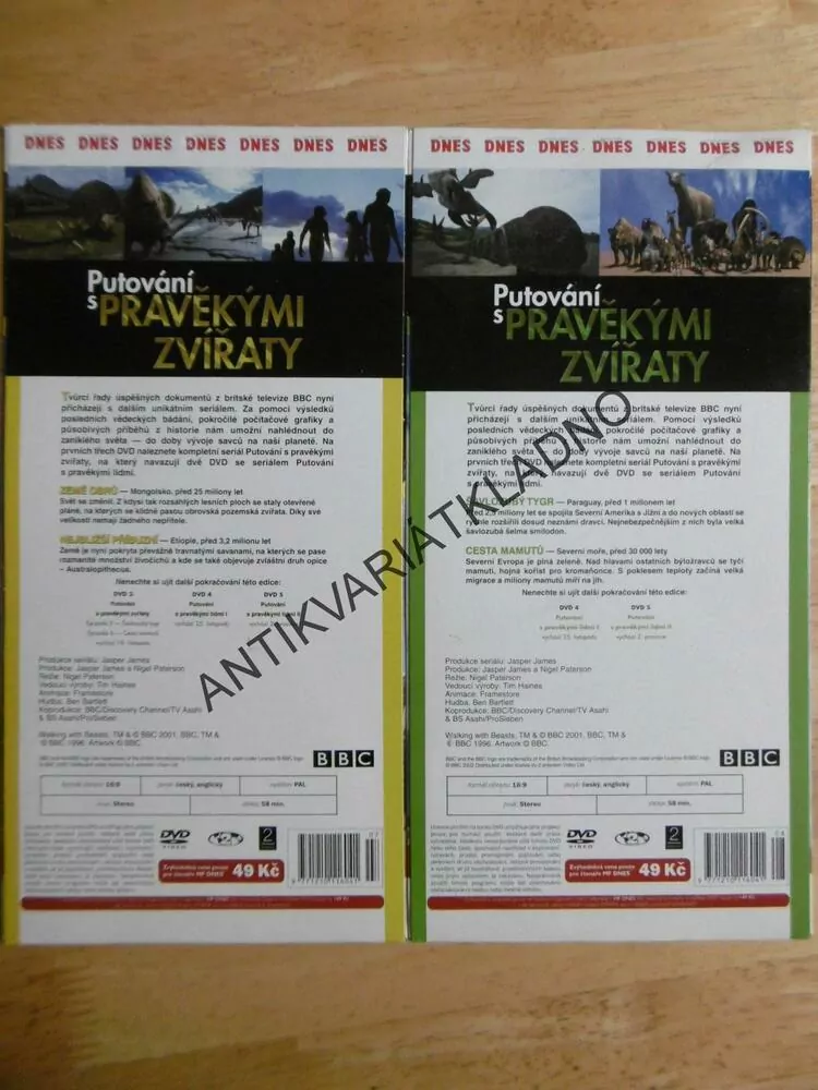 PUTOVÁNÍ S PRAVĚKÝMI ZVÍŘATY,2-3., DVD FILM