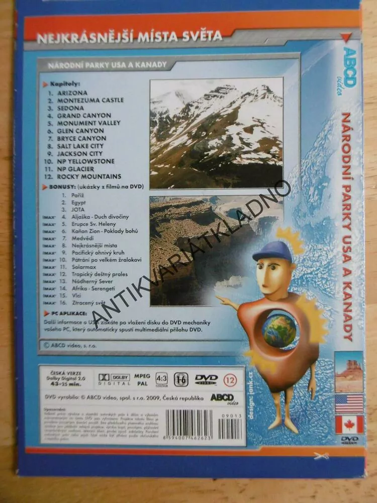 NÁRODNÍ PARKY USA A KANADY, NEJKRÁSNĚJŠÍ MÍSTA SVĚTA, DVD DOKUMENT