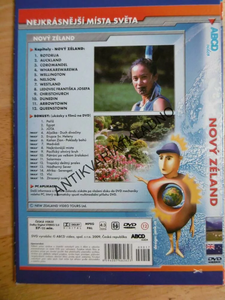 NOVÝ ZÉLAND, NEJKRÁSNĚJŠÍ MÍSTA SVĚTA, DVD DOKUMENT