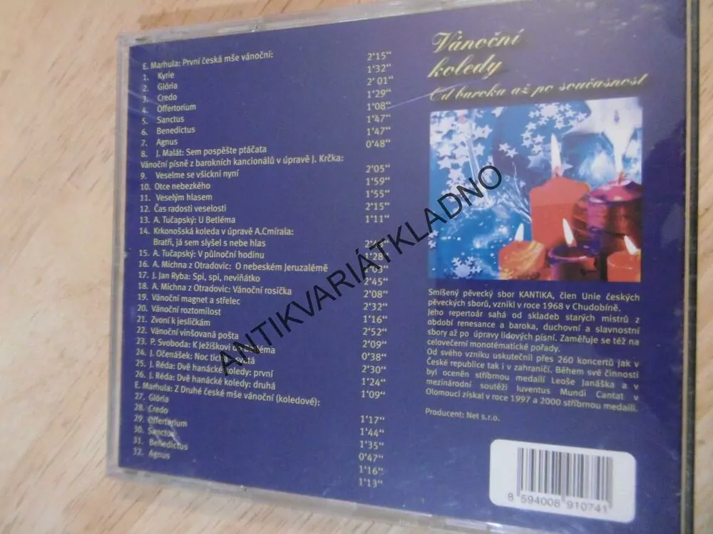 SVÁTEČNÍ KOLEKCE, VÁNOČNÍ KOLEDY, PĚVECKÝ SBOR KANTIKA, CD