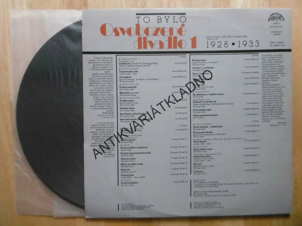 TO BYLO OSVOBOZENÉ DIVADLO, 1928-1933, VOSKOVEC, WERICH, 2X LP